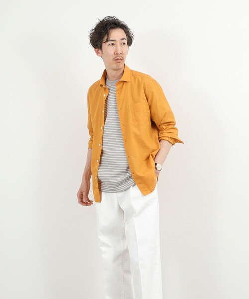 NOLLEY’S(ノーリーズ)の「《ビジカジ対応》カッタウェイシャツ 26SS(シャツ/ブラウス・メンズ・オリーブ/ベージュ/オレンジ/ダークネイビー・S/M/L/XL)」の13枚目の写真