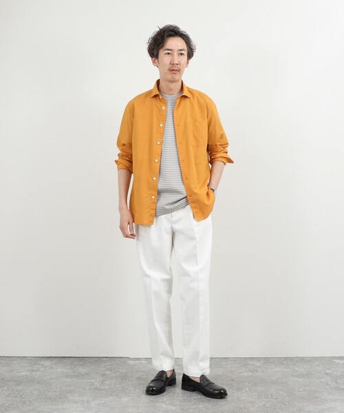 NOLLEY’S(ノーリーズ)の「《ビジカジ対応》カッタウェイシャツ 26SS(シャツ/ブラウス・メンズ・オリーブ/ベージュ/オレンジ/ダークネイビー・S/M/L/XL)」の14枚目の写真