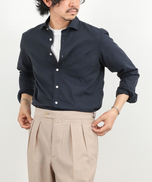 NOLLEY’S(ノーリーズ)の「《ビジカジ対応》カッタウェイシャツ 26SS(シャツ/ブラウス・メンズ・オリーブ/ベージュ/オレンジ/ダークネイビー・S/M/L/XL)」の18枚目の写真