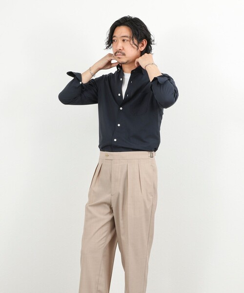NOLLEY’S(ノーリーズ)の「《ビジカジ対応》カッタウェイシャツ 26SS(シャツ/ブラウス・メンズ・オリーブ/ベージュ/オレンジ/ダークネイビー・S/M/L/XL)」の22枚目の写真