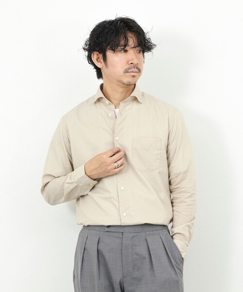 NOLLEY’S（ノーリーズ）の「《ビジカジ対応》ポプリン カッタウェイシャツ 26SS（シャツ/ブラウス・メンズ・オリーブ/ベージュ・S/M/L/XL）」の9枚目の写真