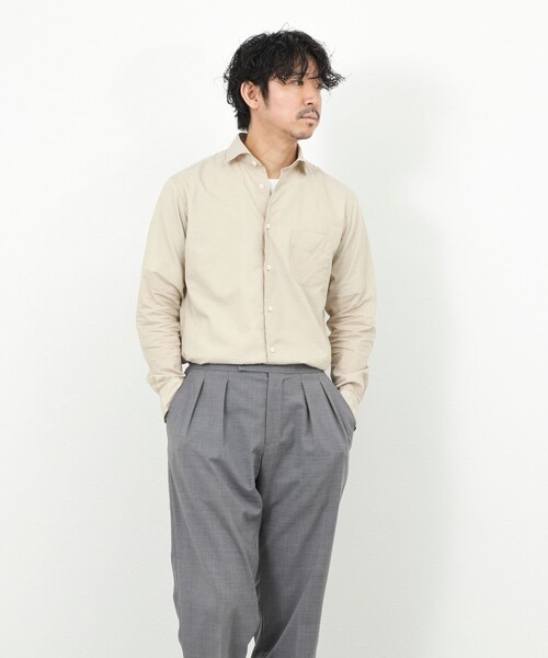 NOLLEY’S（ノーリーズ）の「《ビジカジ対応》ポプリン カッタウェイシャツ 26SS（シャツ/ブラウス・メンズ・オリーブ/ベージュ・S/M/L/XL）」の12枚目の写真