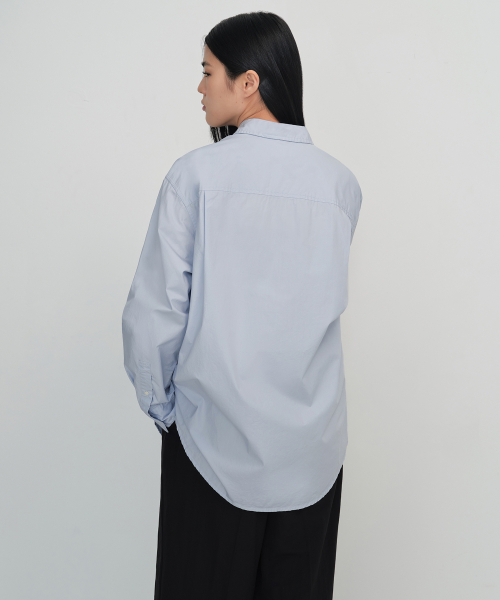 MUSINSA STANDARD WOMAN（ムシンサスタンダードウーマン）の「ウィメンズオーバーサイズウォッシュドポプリンシャツ[スカイブルー]（シャツ/ブラウス・レディース・その他・SMALL/MEDIUM/LARGE/X-SMALL）」の12枚目の写真