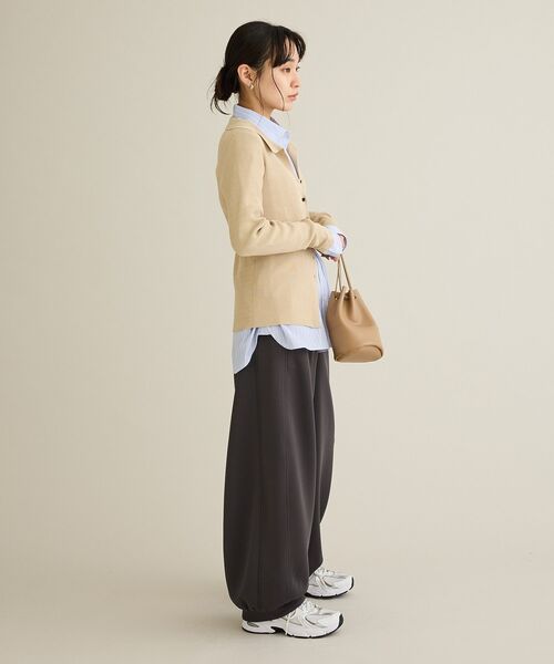 CRAFT STANDARD BOUTIQUE(クラフトスタンダードブティック)の「洗える/襟付きコンパクトリブニットカーディガン(カーディガン/ボレロ・レディース・サックスブルー/アイボリー/ベージュ/チャコールグレー・FREE)」の19枚目の写真