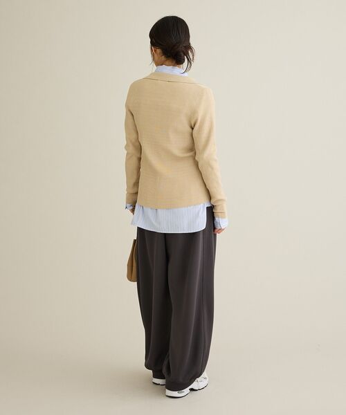 CRAFT STANDARD BOUTIQUE(クラフトスタンダードブティック)の「洗える/襟付きコンパクトリブニットカーディガン(カーディガン/ボレロ・レディース・サックスブルー/アイボリー/ベージュ/チャコールグレー・FREE)」の18枚目の写真