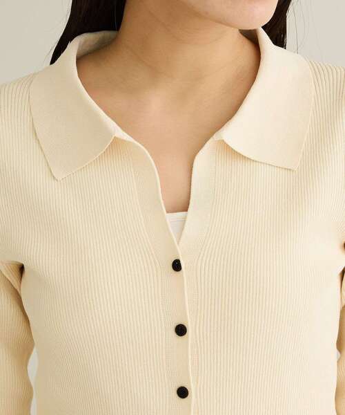 CRAFT STANDARD BOUTIQUE(クラフトスタンダードブティック)の「洗える/襟付きコンパクトリブニットカーディガン(カーディガン/ボレロ・レディース・サックスブルー/アイボリー/ベージュ/チャコールグレー・FREE)」の17枚目の写真
