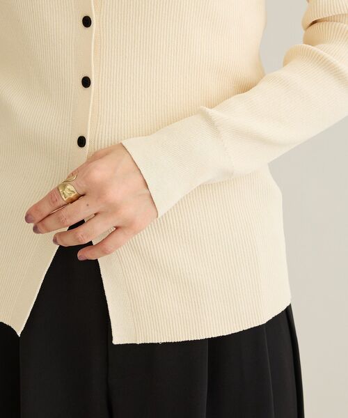 CRAFT STANDARD BOUTIQUE(クラフトスタンダードブティック)の「洗える/襟付きコンパクトリブニットカーディガン(カーディガン/ボレロ・レディース・サックスブルー/アイボリー/ベージュ/チャコールグレー・FREE)」の16枚目の写真