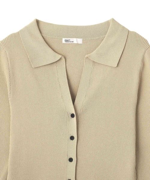 CRAFT STANDARD BOUTIQUE(クラフトスタンダードブティック)の「洗える/襟付きコンパクトリブニットカーディガン(カーディガン/ボレロ・レディース・サックスブルー/アイボリー/ベージュ/チャコールグレー・FREE)」の14枚目の写真