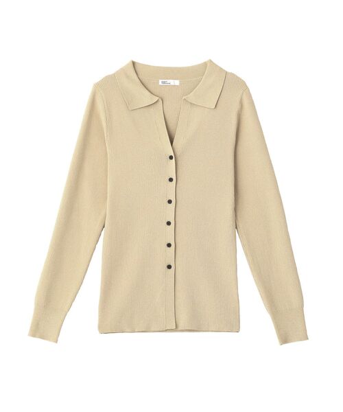 CRAFT STANDARD BOUTIQUE(クラフトスタンダードブティック)の「洗える/襟付きコンパクトリブニットカーディガン(カーディガン/ボレロ・レディース・サックスブルー/アイボリー/ベージュ/チャコールグレー・FREE)」の6枚目の写真