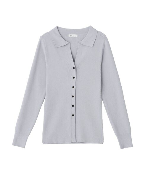 CRAFT STANDARD BOUTIQUE(クラフトスタンダードブティック)の「洗える/襟付きコンパクトリブニットカーディガン(カーディガン/ボレロ・レディース・サックスブルー/アイボリー/ベージュ/チャコールグレー・FREE)」の5枚目の写真