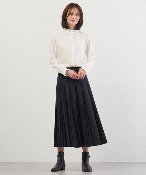 J.PRESS（ジェイプレス）の「【WEB限定カラーあり】TC ライトタンブラー プリーツ スカート（スカート・レディース・グレー系/ブラック系/ベージュ系・11/9/7）」の6枚目の写真