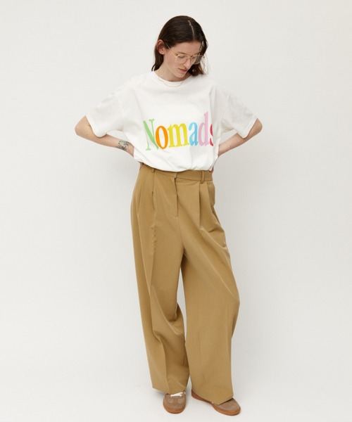 Auntie Rosa Holiday(アンティローザホリデー)の「NomadsカラーロゴオーバーサイズT(Tシャツ/カットソー・レディース・チャコールグレー/ホワイト・FREE)」の10枚目の写真
