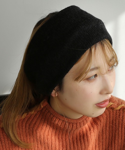 colleca la(コレカラ)の「2WAYツイストニットターバン(ヘアバンド・レディース・ブラック/グレー・FREE)」の2枚目の写真