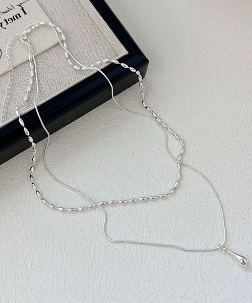 ARCHIVER(アーカイバ)の「【Bz】ドロップモチーフ レイヤードネックレス シルバー (DAY)(ネックレス・レディース・シルバー・FREE)」の5枚目の写真