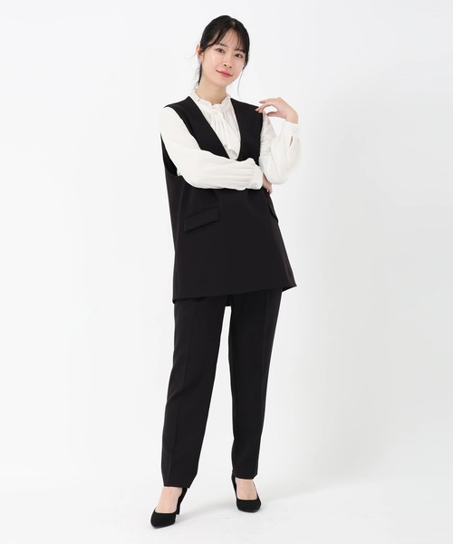 STRAWBERRY-FIELDS(ストロベリーフィールズ)の「フリーラインクロスⅡ_2WayストレッチVネックベスト(ベスト・レディース・ブラック・2)」の10枚目の写真