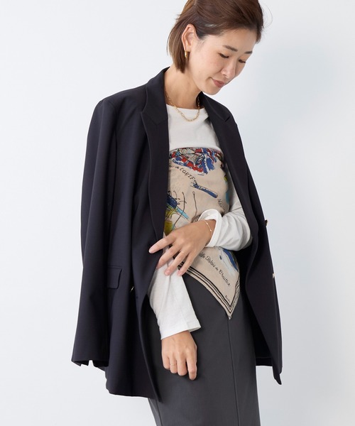 MICA&DEAL（マイカ＆ディール）の「ドライタッチダブルジャケット〈セットアップ対応〉（テーラードジャケット・レディース・ダークネイビー・FREE）」の2枚目の写真