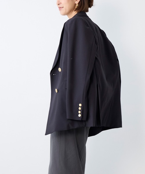 MICA&DEAL（マイカ＆ディール）の「ドライタッチダブルジャケット〈セットアップ対応〉（テーラードジャケット・レディース・ダークネイビー・FREE）」の3枚目の写真