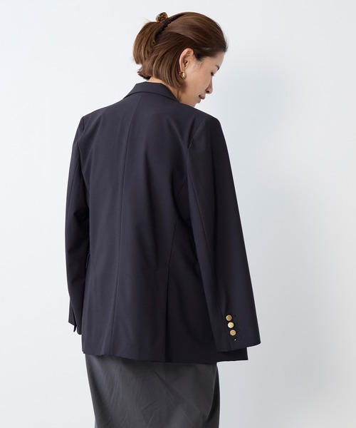 MICA&DEAL（マイカ＆ディール）の「ドライタッチダブルジャケット〈セットアップ対応〉（テーラードジャケット・レディース・ダークネイビー・FREE）」の4枚目の写真