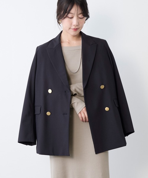 MICA&DEAL（マイカ＆ディール）の「ドライタッチダブルジャケット〈セットアップ対応〉（テーラードジャケット・レディース・ダークネイビー・FREE）」の9枚目の写真