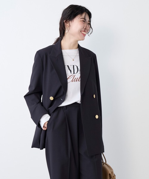 MICA&DEAL（マイカ＆ディール）の「ドライタッチダブルジャケット〈セットアップ対応〉（テーラードジャケット・レディース・ダークネイビー・FREE）」の19枚目の写真