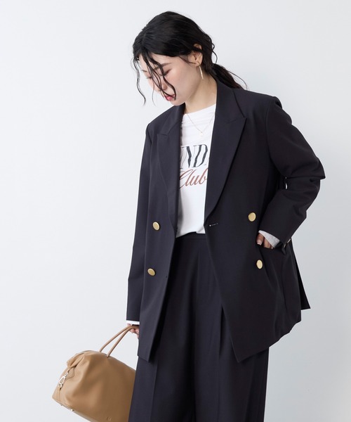 MICA&DEAL（マイカ＆ディール）の「ドライタッチダブルジャケット〈セットアップ対応〉（テーラードジャケット・レディース・ダークネイビー・FREE）」の20枚目の写真