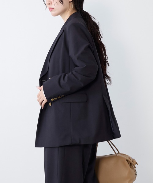 MICA&DEAL（マイカ＆ディール）の「ドライタッチダブルジャケット〈セットアップ対応〉（テーラードジャケット・レディース・ダークネイビー・FREE）」の21枚目の写真