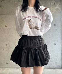 キャットプリントロンT／長袖Tシャツ