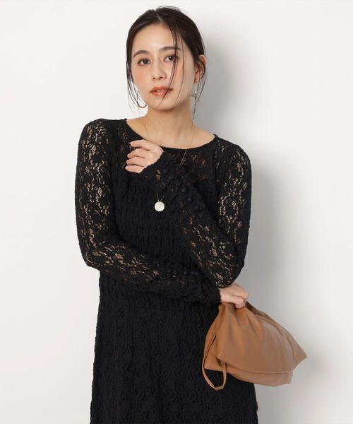 ストレッチレースシャーリングワンピース新品完売！アルページュ