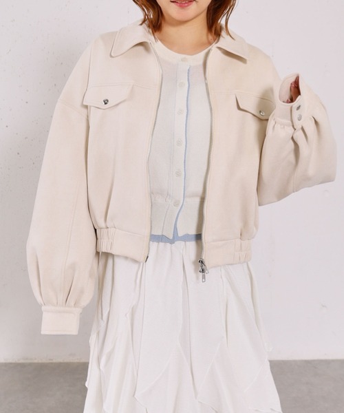 archives（アルシーヴ）の「スウェードブルゾン（ブルゾン・レディース・キャメル/アイボリー・MEDIUM）」の2枚目の写真