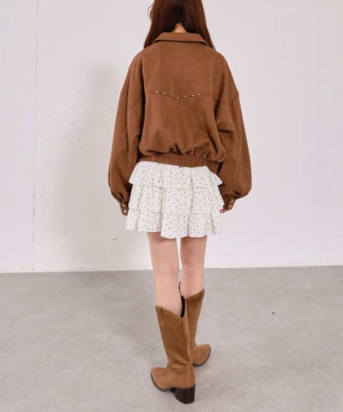 archives（アルシーヴ）の「スウェードブルゾン（ブルゾン・レディース・キャメル/アイボリー・MEDIUM）」の12枚目の写真