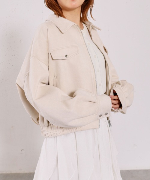 archives（アルシーヴ）の「スウェードブルゾン（ブルゾン・レディース・キャメル/アイボリー・MEDIUM）」の15枚目の写真