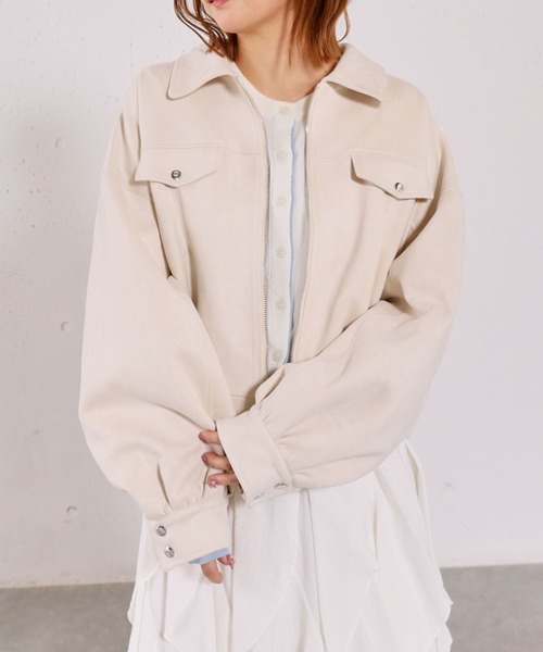 archives（アルシーヴ）の「スウェードブルゾン（ブルゾン・レディース・キャメル/アイボリー・MEDIUM）」の14枚目の写真