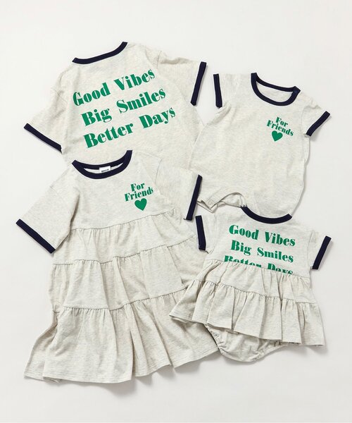 BREEZE(ブリーズ)の「【リンク】リンガー配色2柄ロゴロンパス(ロンパース・キッズ・ネイビー/アイボリー・80/70)」の4枚目の写真
