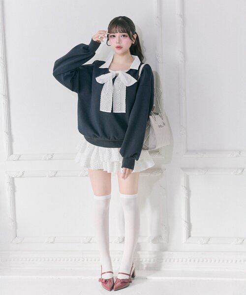 OLIVE des OLIVE（オリーブデオリーブ）の「【Belle Charme】Layered Frill Mini Skirt（スカート・レディース・ブラック/モカ/オフホワイト・FREE）」の21枚目の写真