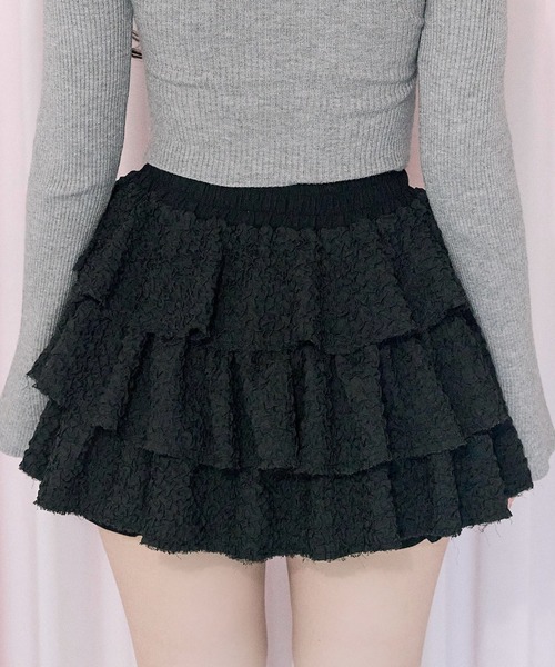 OLIVE des OLIVE（オリーブデオリーブ）の「【Belle Charme】Layered Frill Mini Skirt（スカート・レディース・ブラック/モカ/オフホワイト・FREE）」の12枚目の写真