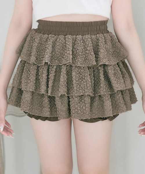OLIVE des OLIVE（オリーブデオリーブ）の「【Belle Charme】Layered Frill Mini Skirt（スカート・レディース・ブラック/モカ/オフホワイト・FREE）」の14枚目の写真