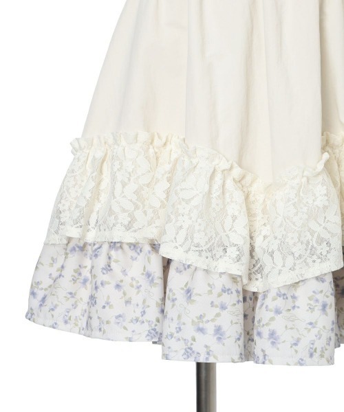 F i.n.t（フィント）の「【セットアップ対応】レースフリルミニスカート/fint フィント（スカート・レディース・アイボリー/ホワイト×パープル・FREE）」の18枚目の写真