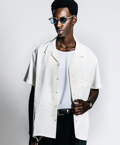 TAILORED ORIGINAL KASURI GRAPHIC S/S SHIRT — рубашка с графичным рисунком, easy care