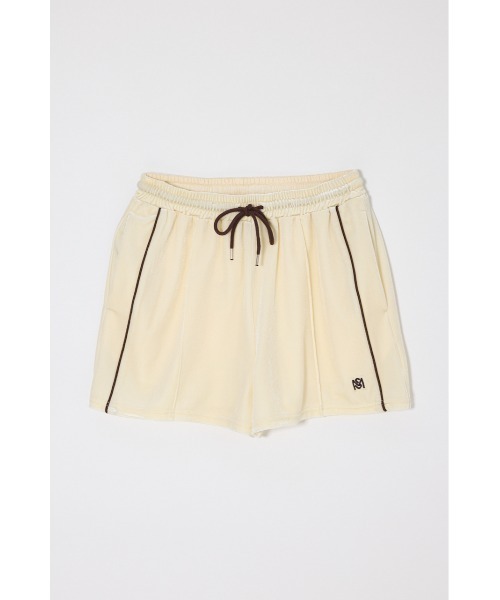 MOUSSY（マウジー）の「【26年SS新作】【セットアップ対応】VELOUR トラックショートパンツ（その他パンツ・レディース・アイボリー/ブラック/ブラウン・FREE）」の2枚目の写真