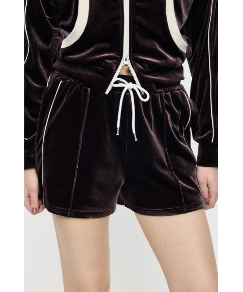 MOUSSY（マウジー）の「【26年SS新作】【セットアップ対応】VELOUR トラックショートパンツ（その他パンツ・レディース・アイボリー/ブラック/ブラウン・FREE）」の5枚目の写真