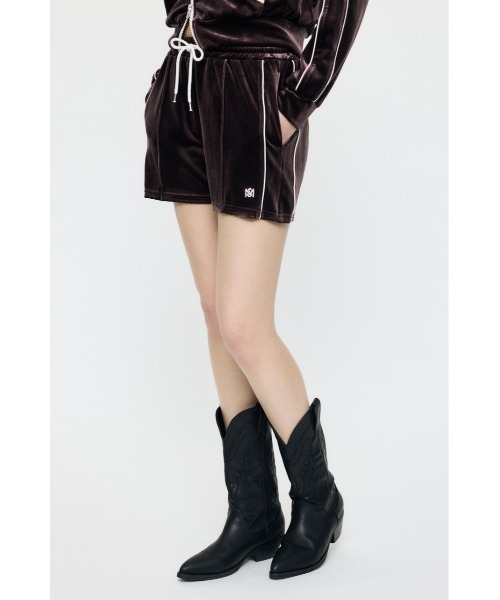 MOUSSY（マウジー）の「【26年SS新作】【セットアップ対応】VELOUR トラックショートパンツ（その他パンツ・レディース・アイボリー/ブラック/ブラウン・FREE）」の9枚目の写真