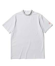 HLNA（エイチエルエヌエー）の「【NEW ERA】半袖 ミッドネック Tシャツ 鹿の子 ホワイト | ゴルフ S/S Mid Neck Tee GF SS MID NECK T JAQ LOGO WHI 261（Tシャツ/カットソー）」