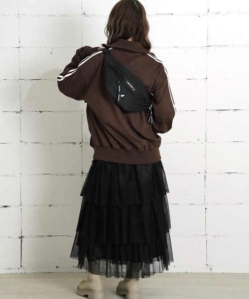 KANGOL（カンゴール）の「"06"≪KANGOL≫ブランドロゴマーク ウエストバッグ（ボディバッグ/ウエストポーチ・メンズ・ブラック×ホワイト/ブラック・ONE SIZE）」の3枚目の写真