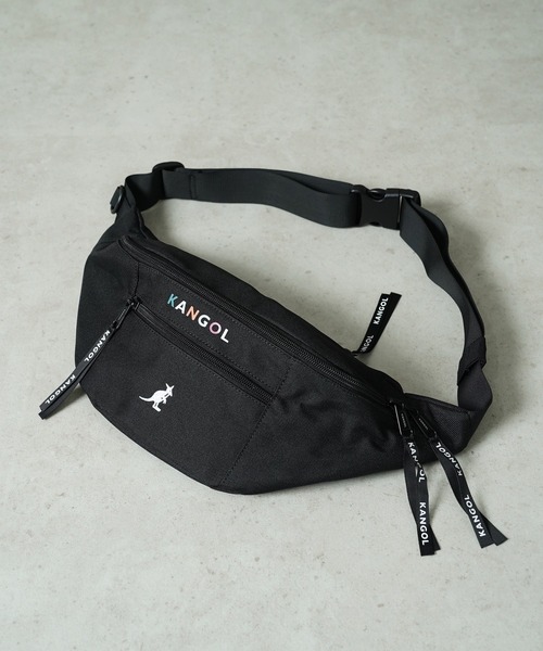 KANGOL（カンゴール）の「"06"≪KANGOL≫ブランドロゴマーク ウエストバッグ（ボディバッグ/ウエストポーチ・メンズ・ブラック×ホワイト/ブラック・ONE SIZE）」の6枚目の写真