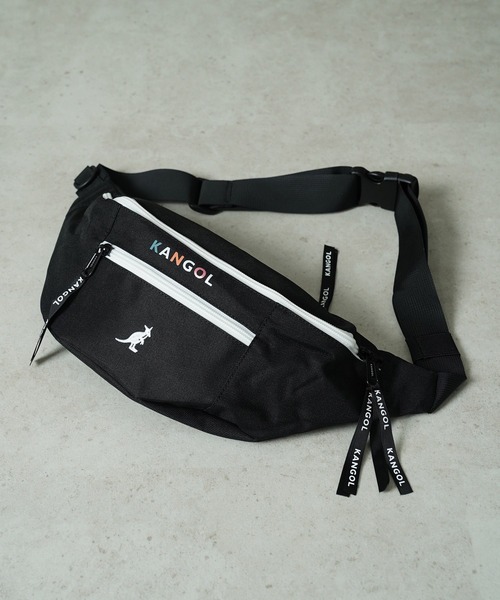 KANGOL（カンゴール）の「"06"≪KANGOL≫ブランドロゴマーク ウエストバッグ（ボディバッグ/ウエストポーチ・メンズ・ブラック×ホワイト/ブラック・ONE SIZE）」の7枚目の写真