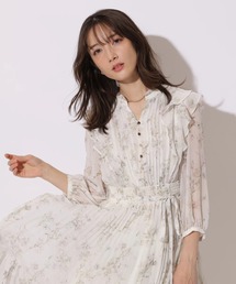 Apuweiser-riche | ラインフラワープリーツワンピース(ワンピース)