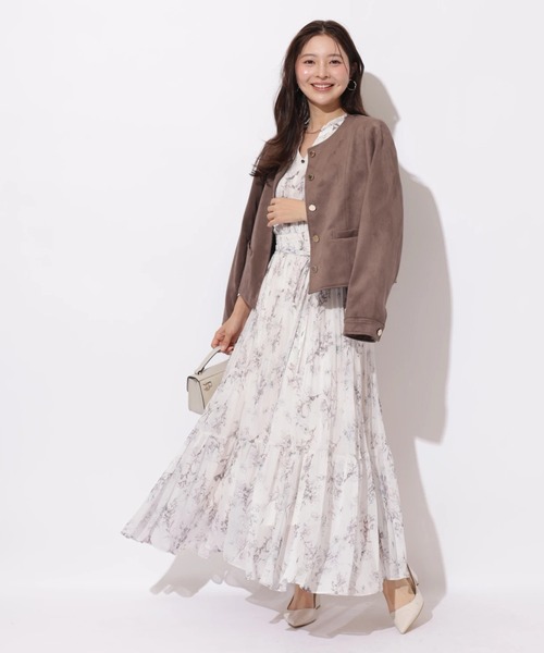 Apuweiser-riche（アプワイザーリッシェ）の「ラインフラワープリーツワンピース（ワンピース・レディース・ライトイエロー/ピンクベージュ/ライトブルー・2/1/0）」の4枚目の写真