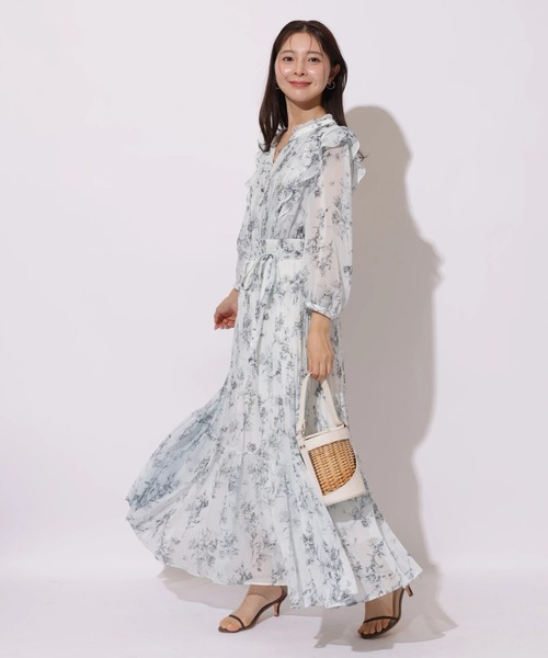 Apuweiser-riche（アプワイザーリッシェ）の「ラインフラワープリーツワンピース（ワンピース・レディース・ライトイエロー/ピンクベージュ/ライトブルー・2/1/0）」の7枚目の写真