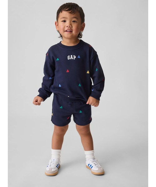 GAP(ギャップ)の「ヴィンテージソフト フレンチテリー スウェットセットアップ (幼児・ベビー)(セットアップ・キッズ・ネイビー・70cm/80cm/90cm/95cm/100cm/105cm/110cm)」の1枚目の写真
