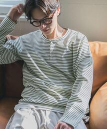 SENSE OF PLACE by URBAN RESEARCH | ボーダーヘンリーネックロングTシャツ(Tシャツ/カットソー)